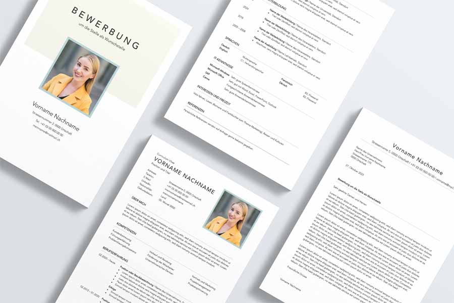 Professionelle Bewerbungsvorlage Nr. 25, ATS-freundlich gestaltet und editierbar mit Microsoft Word schlichtes Layout
