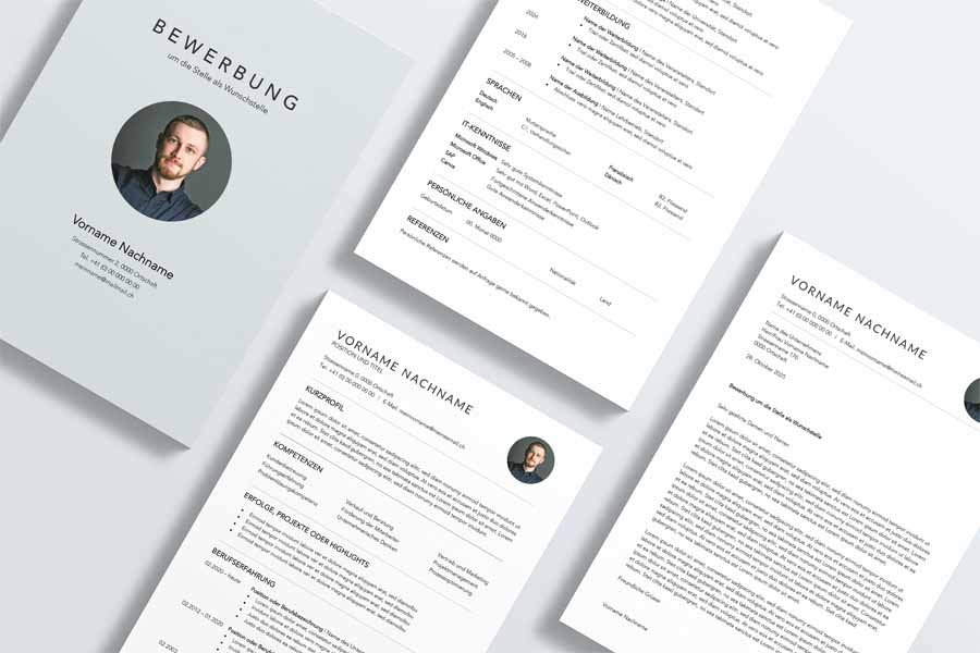 Professionelle Bewerbungsvorlage Nr. 26, ATS-freundlich gestaltet und editierbar mit Microsoft Word minimalistisches Design